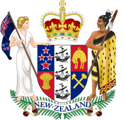 حظر استخدام وسائل التواصل الاجتماعي لهذه الفئة في نيوزيلندا 1 Coat of arms of New Zealand.svg